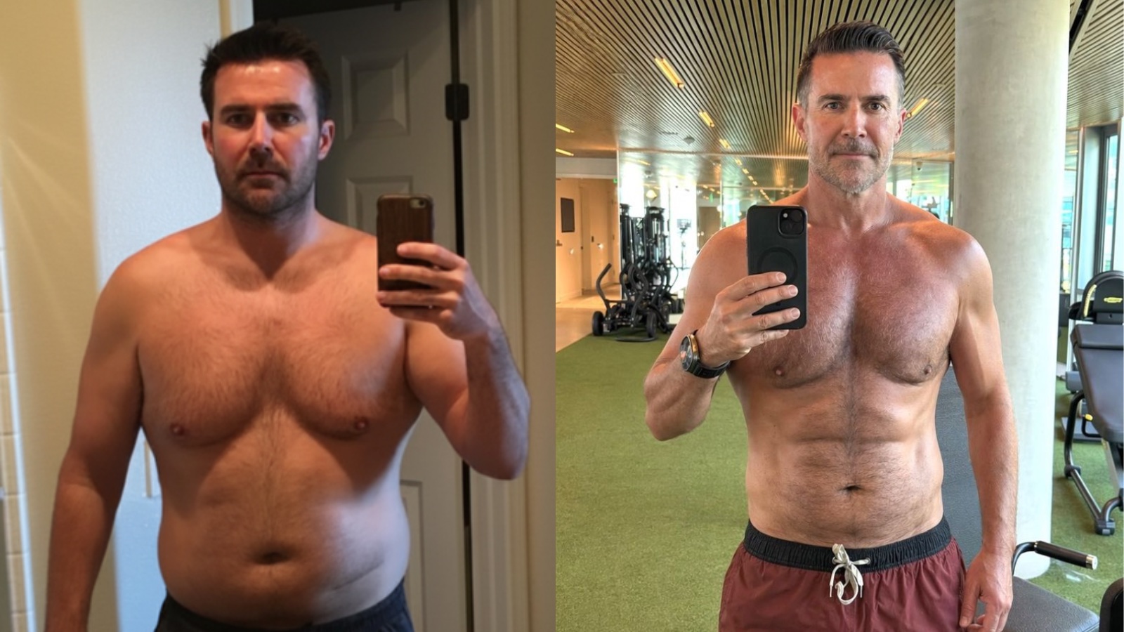 Rick Valentine before and after comparison, 2021 and today